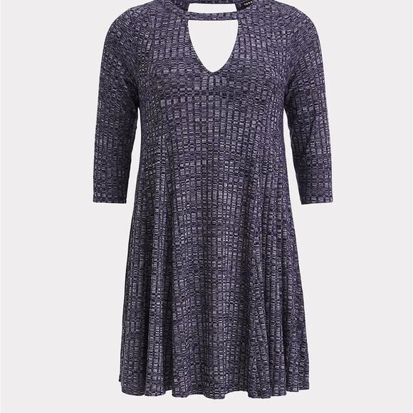 🆕 Torrid Navy Choker Neck Ribbed Sweater Dress 3X - Picture 4 of 6